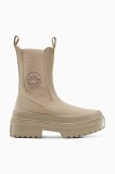Converse botine din piele &icirc;ntoarsă Chuck Taylor All Star Lugged Heel Nu culoarea bej, cu platformă, A14544C