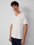 s.Oliver Tricou barbati cu decolteu in V, Regular fit, din bumbac, Alb, S