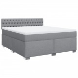 Cumpara ieftin Pat continental, gri deschis, 180x200 cm, material textil