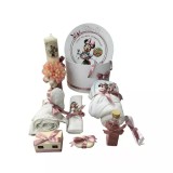 Set Cutie Trusou cu Lumanare, 9 Piese &quot;Cu drag de la nasi&quot; - Minnie cu Acadea- TB230