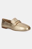 MICHAEL Michael Kors mocasini de piele Lena femei, culoarea auriu, cu toc plat, 40R5LEFP1M.740