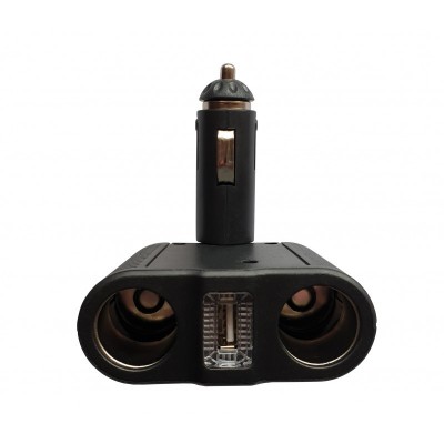 Adaptor Splitter Bricheta Auto , 2 Prize , 1 USB , Premium Quality foto