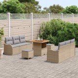 vidaXL Set de canapele pentru grădină 9 pcs Beige și gri deschis
