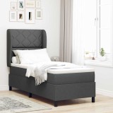 Cumpara ieftin Pat cu arcuri cu headboard Gri inchis 80 x 200 cm tesatura