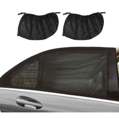 Set 2 x Parasolare auto pentru geamuri laterale, universale, negru, 50 100 cm, semitransparente, elastice