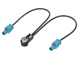 Adaptor Antenă Fakra Soclu x2 la ISO Mufă &icirc;n Unghi