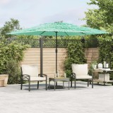 VidaXL Umbrelă soare de grădină cu st&acirc;lp din oțel verde 290x290x238 cm