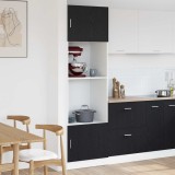 Dulap Microunde vidaXL, Stejar Negru, 60x57x207cm, Cabinet Bucatarie, Raft Depozitare, Modern, Negru Mat