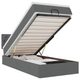 Cumpara ieftin Cadru de pat otoman cu saltele Gri inchis 90x190cm tesatura