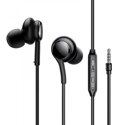 Casti cu Fir si Microfon JoyRoom JR-EW02, 1.2m Jack 3.5mm - Negru foto