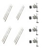 Set 4 Lansete 3, 90m, 3, 5 LBS, 3 Segmente si 4 Mulinete Tambur 8000 Metalic, Diamant Alb