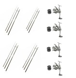 Set 4 Lansete 3, 90m, 3, 5 LBS, 3 Segmente si 4 Mulinete Tambur 8000 Metalic