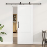 Ușa glisantă vidaXL cu set de accesorii Alb 78x202 cm Lemn masiv din pin