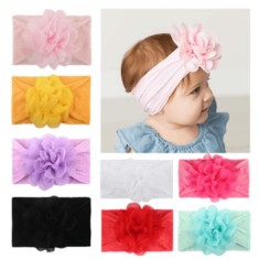 Bentita lata cu floare (Marime Disponibila: 0-12 luni, Culoare: galben mustar)