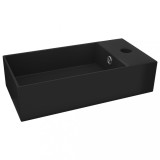 Cumpara ieftin Chiuveta de baie cu preaplin, negru mat, ceramica