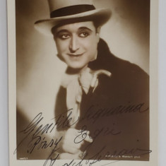 ANGELO FERRARI ( 1897 - 1945 ) , ACTOR ITALIAN , FOTOGRAFIE CU DEDICATIE , PERIOADA INTERBELICA