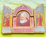 E40-Triptic vintage Sf. PADRE PIO cu Ingeri.