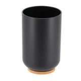 Suport Periuțe Plastic Si Bambus &ndash; Negru / Bamboo