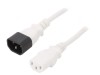 Cablu IEC C13 mamă - IEC C14 tată PVC 1,8m 10A 250V alb