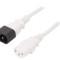Cablu IEC C13 mamă - IEC C14 tată 3m alb 10A 250V