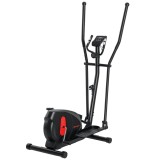 SPORTNOW Bicicletă eliptică pentru casă ultra-silențioasă, magnetică cu 8 nivele rezistență, ecran LED, senzor de puls, negru | Aosom Romania