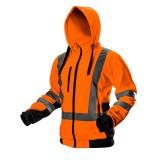 Jacheta de &icirc;nalta vizibilitate portocalie cu polar si gluga, marimea S