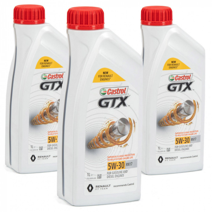 Set 3 Buc Ulei Motor Castrol GTX 5W-30 RN17 1L 15CC2F