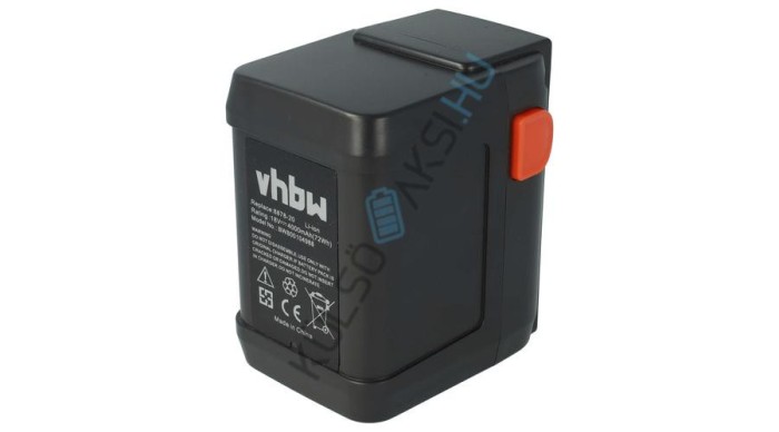 Baterie de schimb VHBW pentru mașina de tuns iarba Gardena 8835, 8835-20, 8835-U, 8835-00.701.00 - 4000 mAh 18 V Li-Ion, negru