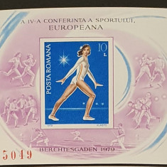 LP 989 - A IV-a Conferință Europeană a Sportului - coliță nedantelată - 1979