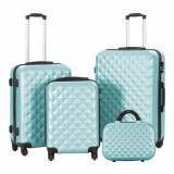 Set valiza de calatorie cu geanta cosmetica, in mai multe culori-verde menta, Timelesstools