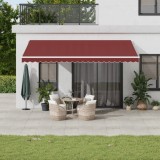vidaXL Copertina retractabilă automat cu LED, vișiniu, 500x350 cm 3214993