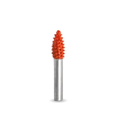Raspel flacara 9,5 mm coada 6mm, Granulatie Saburr FOARTE ASPRA - PORTOCALIE foto