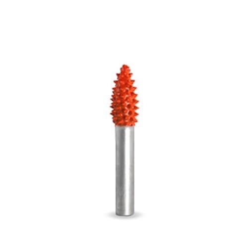 Raspel flacara 9,5 mm coada 6mm, Granulatie Saburr FOARTE ASPRA - PORTOCALIE