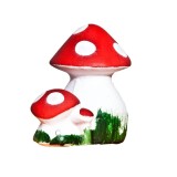 Statueta ciuperca, decoratiune gradina, ceramica, H 19 cm
