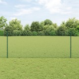 St&acirc;lpi de gard vidaXL 11 buc U-Channel Verde 100 cm Oțel, Gard Hexagonal vidaXL Verde 1x50 m Oțel