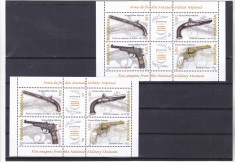 ROMANIA 2008 LP 1794 d ARME DE FOC DIN MUZEUL MILITAR PERECHE BLOCURI MNH