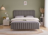 Pat Melinda 160X200 Tapitat Catifea Gri Somiera Inclusa (cod: ML-2202A)