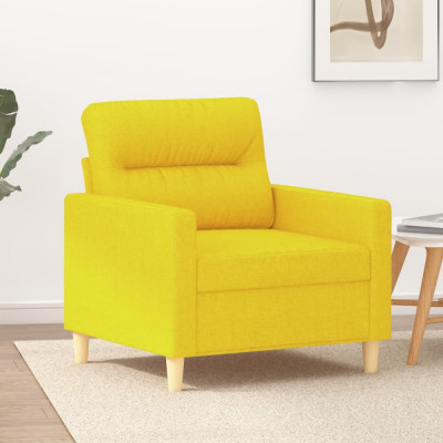 vidaXL Fotoliu canapea, galben deschis, 60 cm, țesătură foto