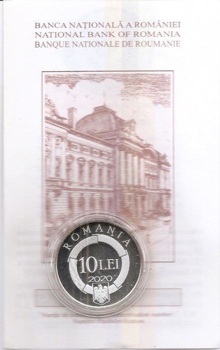 Romania 10 Lei 2020 - 50 ani Francofonie, Argint, Certificat BNR 142, KM-475 UNC !!!