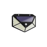 Lampa solara FOXMAG24 cu incarcare solara, 100 leduri, montare pe perete, alb/negru