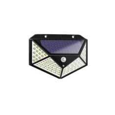 Lampa solara FOXMAG24 cu incarcare solara, 100 leduri, montare pe perete, alb/negru