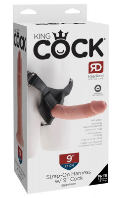 StrapOn Pipedream &amp;raquo;9 King Cock&amp;laquo; 23 cm - Natural foto