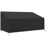 Outsunny Husă pentru canapea exterior impermeabilă 3 locuri, husă banc grădină Țesătură Oxford 600D, 218 x 111 x 63/101 cm, negru | Aosom Romania