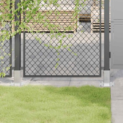 vidaXL Baze st&amp;acirc;lp pătrate 4 buc Argintiu 71x71 mm Oțel galvanizat foto