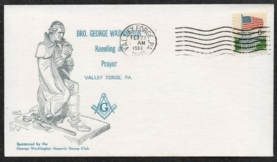 United States 1968 Masonic Cover - GW&amp;#039;s Birthday Valley Forge PA K.276 foto