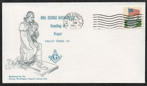 United States 1968 Masonic Cover - GW&#039;s Birthday Valley Forge PA K.276