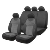 Huse auto universale pentru scaune fata si spate set 9 piese SC15 AMiO, negru-gri, compatibile cu airbag, pentru majoritatea autoturismelor