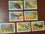 Serie de 7 timbre tematice &bdquo;Animale Sălbatice / Feline și Canide&rdquo; &ndash; Madagascar &ndash; 1994