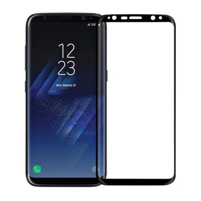 Folie de Sticla 3D Full Glue SAMSUNG Galaxy S8 (Negru) Case Friendly Blue Star foto