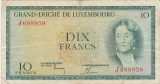 LUXEMBURG Luxembourg 10 FRANCI FRANCS ND(1954) F